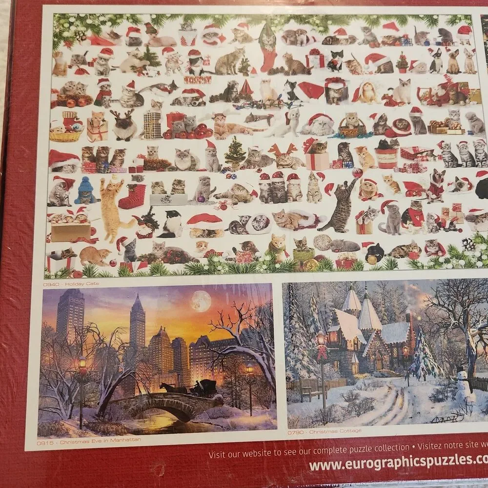 New Sealed 1,000 Piece Eurographics Holiday Dogs Jigsaw Puzzle